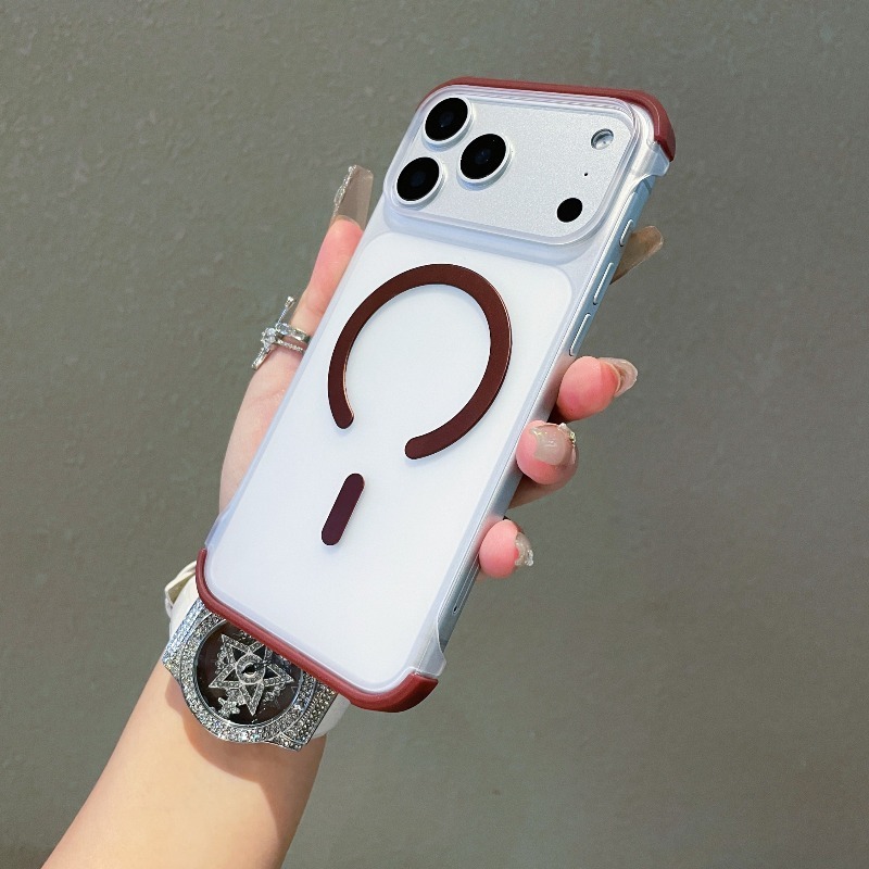 Ultra Thin Frameless Phone Cover - プレミアムセミラップ型フレームレスMagSafe対応iPhone 18 Pro Max 17 16