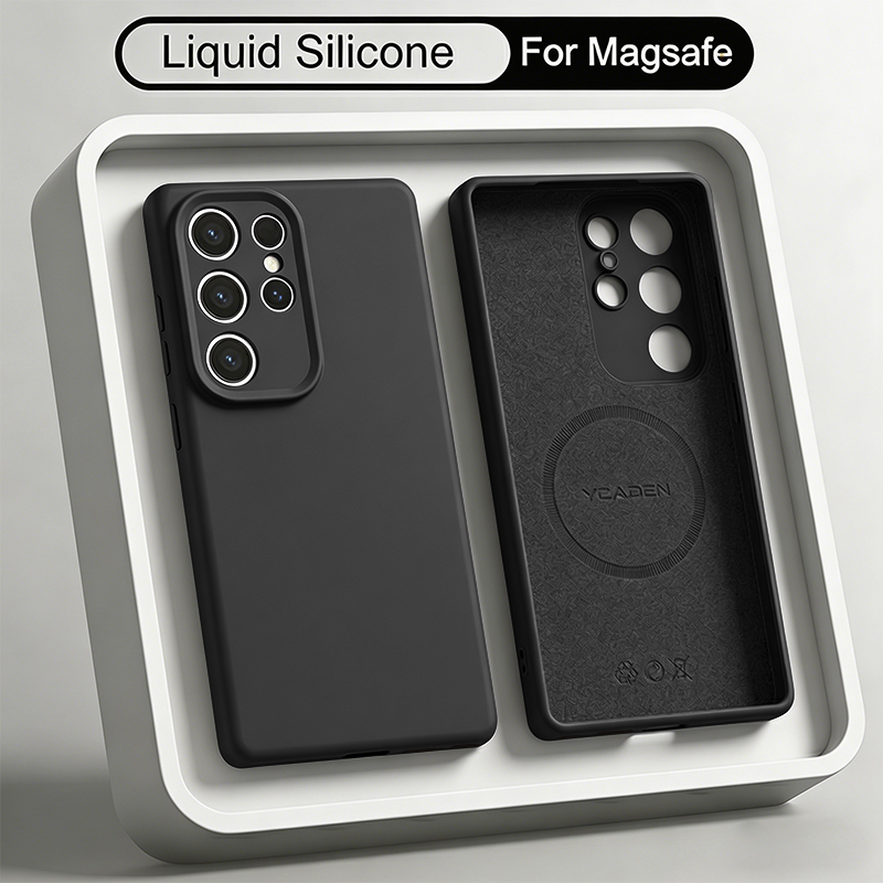 Liquid Silicone Magnetic Phone Case - 磁気液体シリコンソフトフォンケース Samsung Galaxy S26 S25 S24