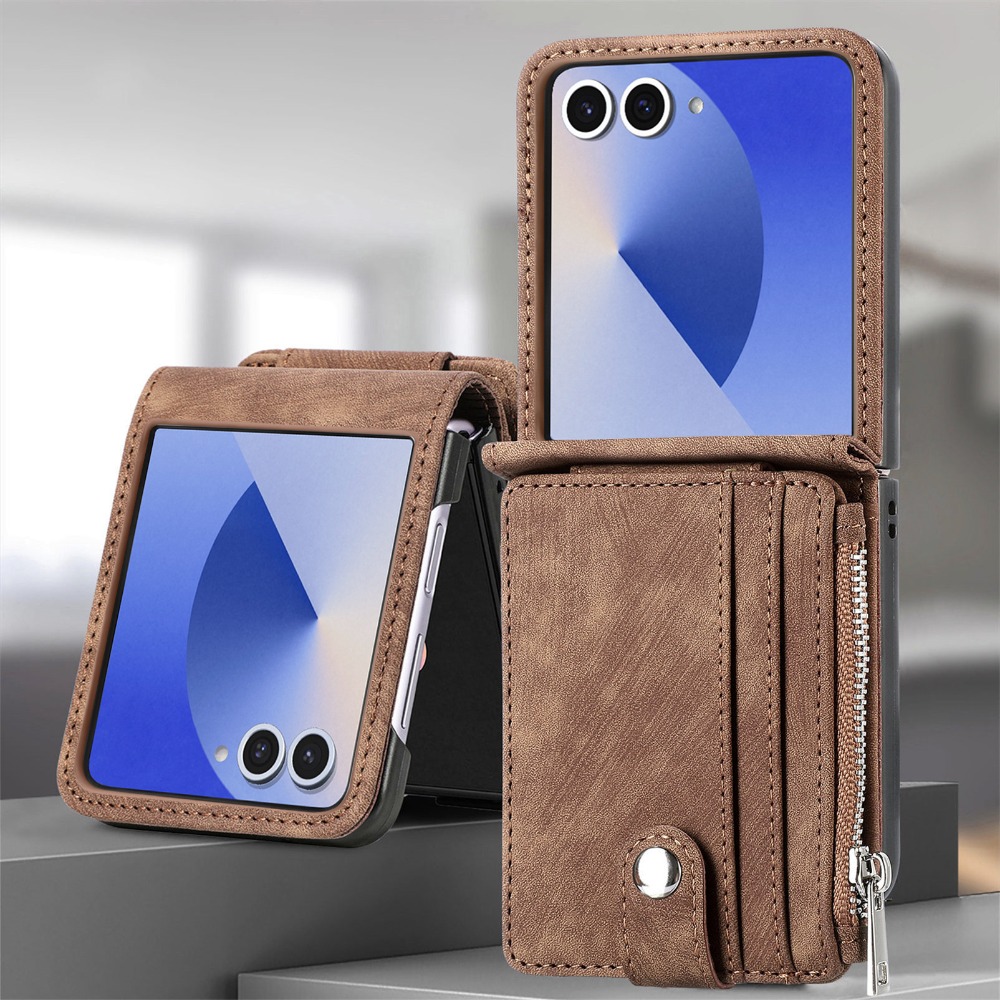 Leather Wallet Card Holder Phone Cover - Samsung Galaxy Z Flip 7 6
