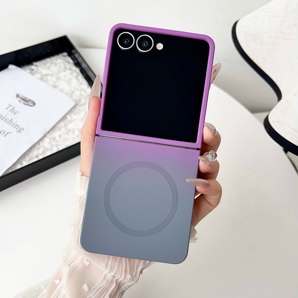 Liquid Silicone Magnetic Phone Case - マグセーフ対応マグネティックワイヤレスグラデーション携帯ケース、サムスンギャラクシーZフリップ8、Zフリップ8、7、6、4、5、フリップ7用リキッドシリコンカバー