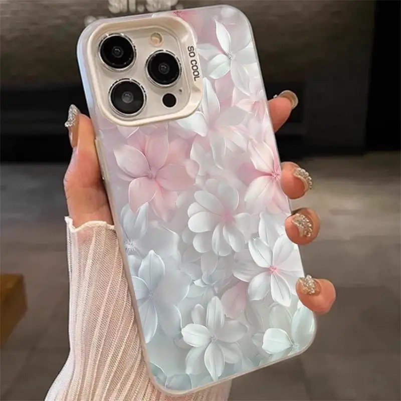 Screen Protectors - ピンクの花柄ケース iPhone 15Pro 17 16 14