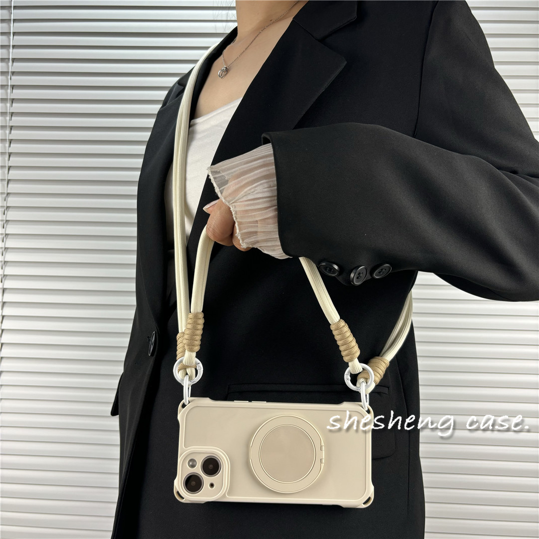 Crossbody Lanyard Neck Strap Case - クロスボディストラップ電話ケース Xiaomi 17 promax リングホルダー耐衝撃マットソフトカバー調節可能なネックストラップ保護カバー
