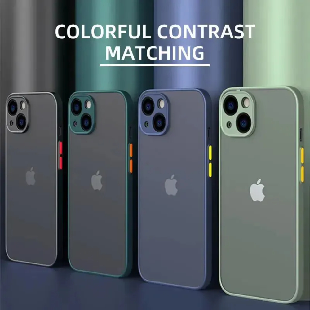 Matte Hard Pc Back Case - 耐衝撃アーマーマットケース iPhone 16 15 14 プラス