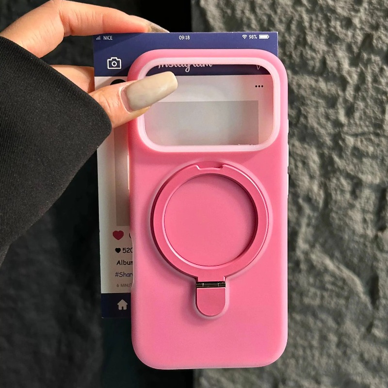 Liquid Silicone Magnetic Phone Case - 液体シリコン製ジェリーカラーケース、MagSafe対応、iPhone 18/17/16/15/14 Pro Max用、折りたたみ式マグネットスタンド付き携帯カバー