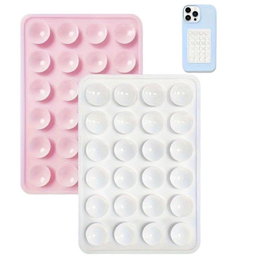 Phone Cases - 多機能吸盤壁掛けスタンド シリコン吸盤式スマホホルダーマット 正方形滑り止め片面ケースマウント背面ステッカー