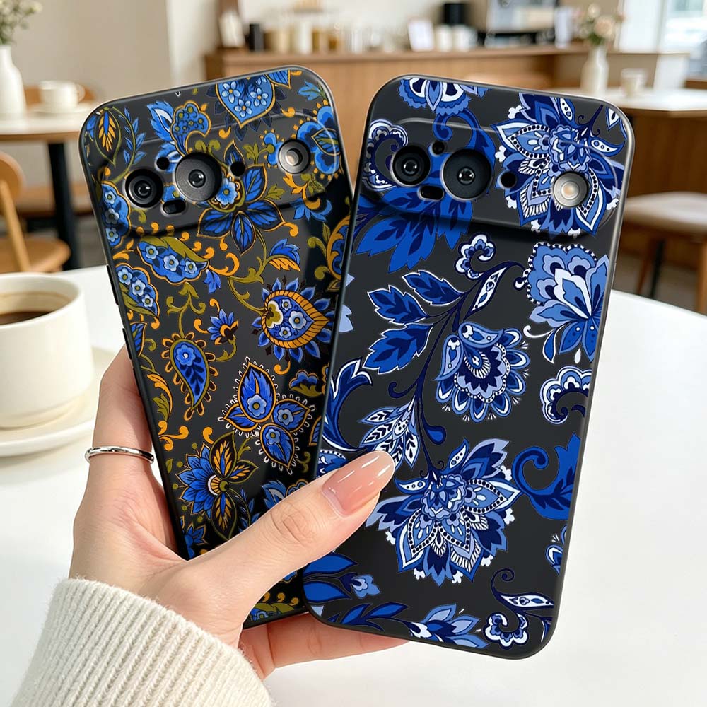 Vintage Floral Pattern Soft Case - ヴィンテージデザイン花柄シリコンカバー Google Pixel 6 6A 7