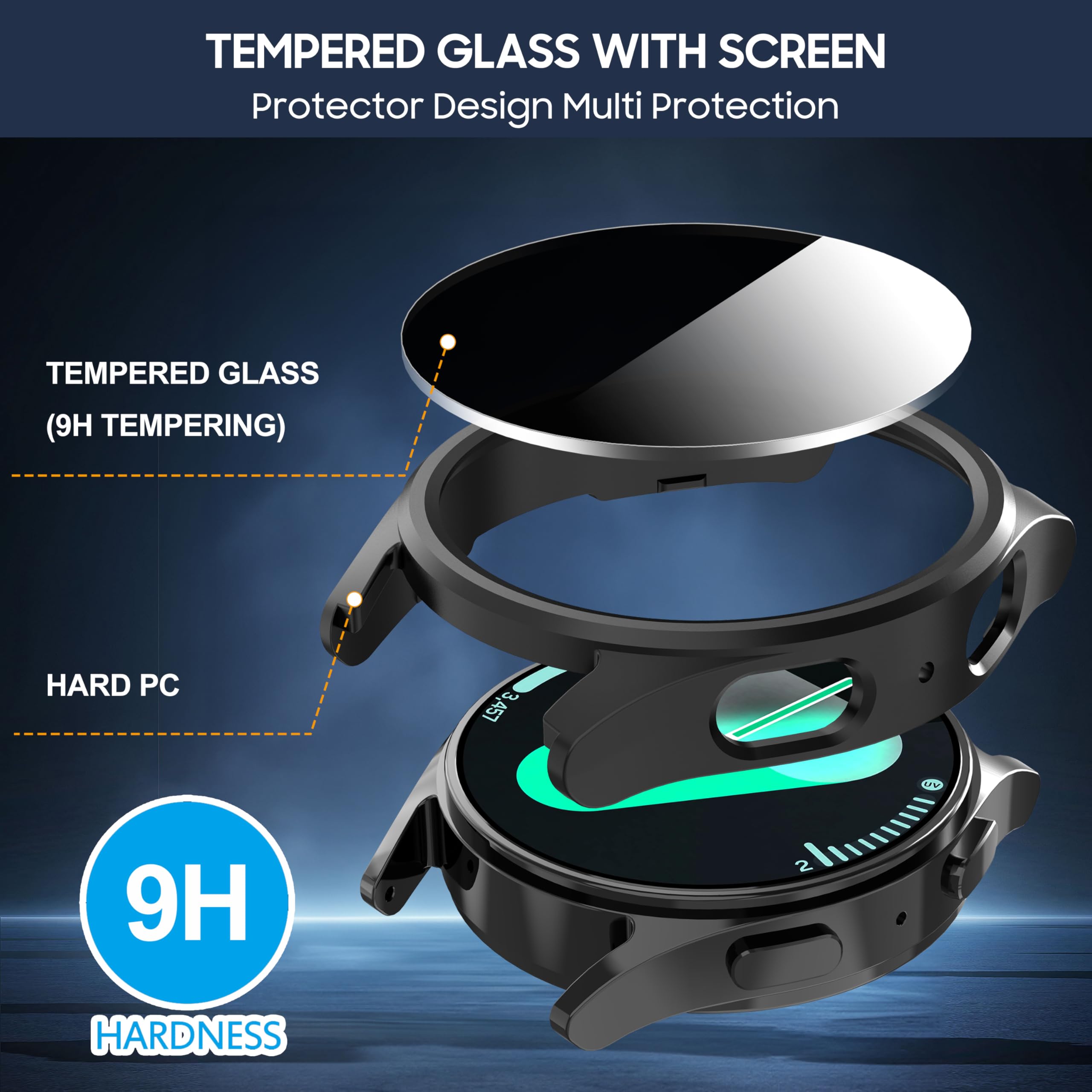 サムスンギャラクシーウォッチ7用の強化ガラスとプライバシーケ - Anti Spy Privacy Glass Case のレビューと価格