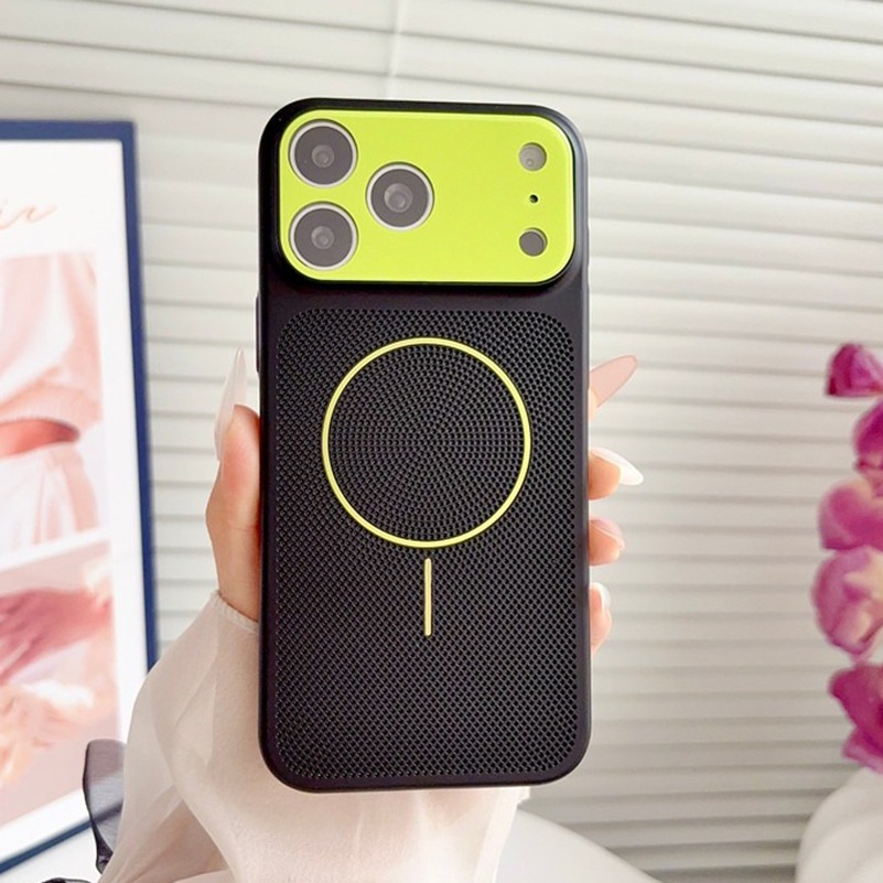 放熱効果のあるヒットカラー磁気マグセーフケース iPhone - Heat Dissipation Mesh Breathable Case のレビューと価格