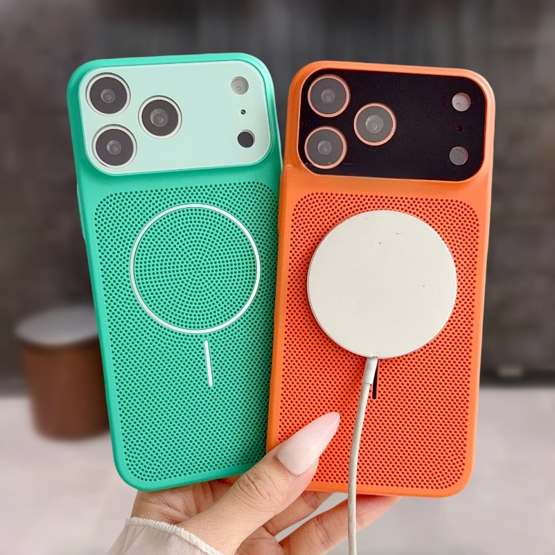 放熱効果のあるヒットカラー磁気マグセーフケース iPhone - Heat Dissipation Mesh Breathable Case のレビューと価格