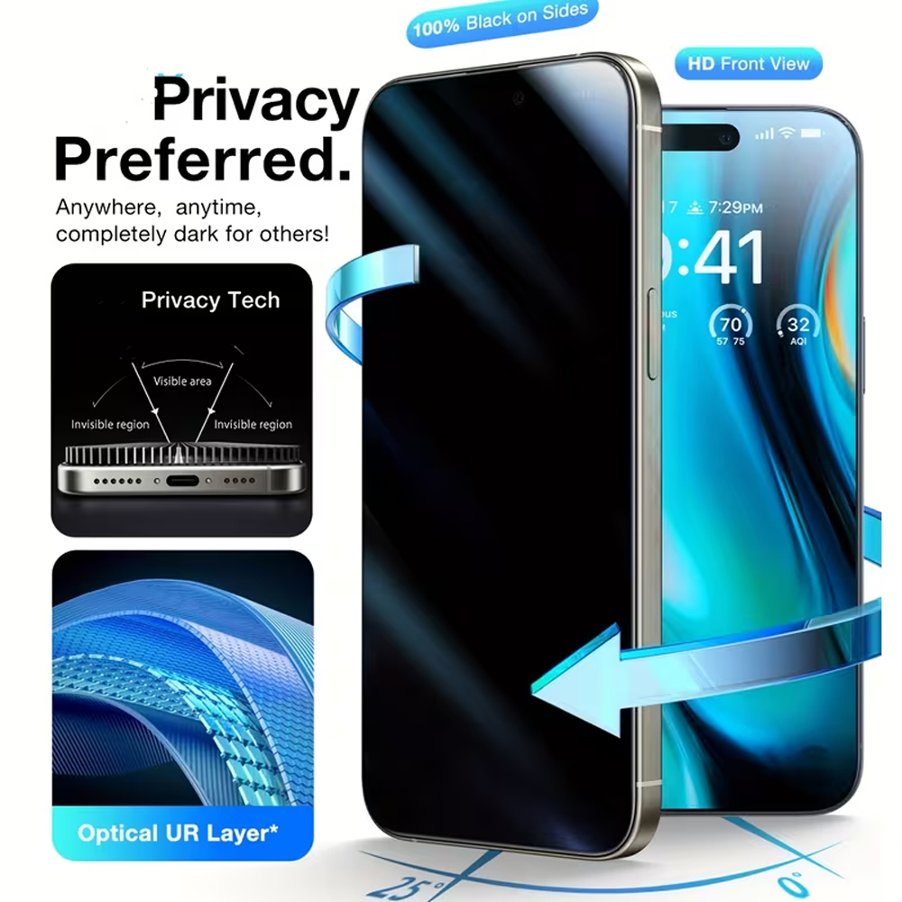1-5個入り iPhone 18 Pro Max 17 Ai - Anti Peek Privacy Tempered Glass のレビューと価格