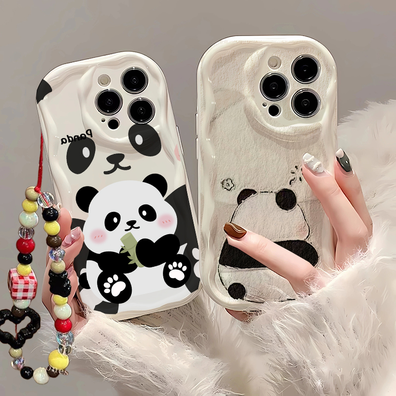 かわいいパンダのリストストラップケース、Samsung Ga - Cute Cartoon Wrist Strap Silicone Case のレビューと価格