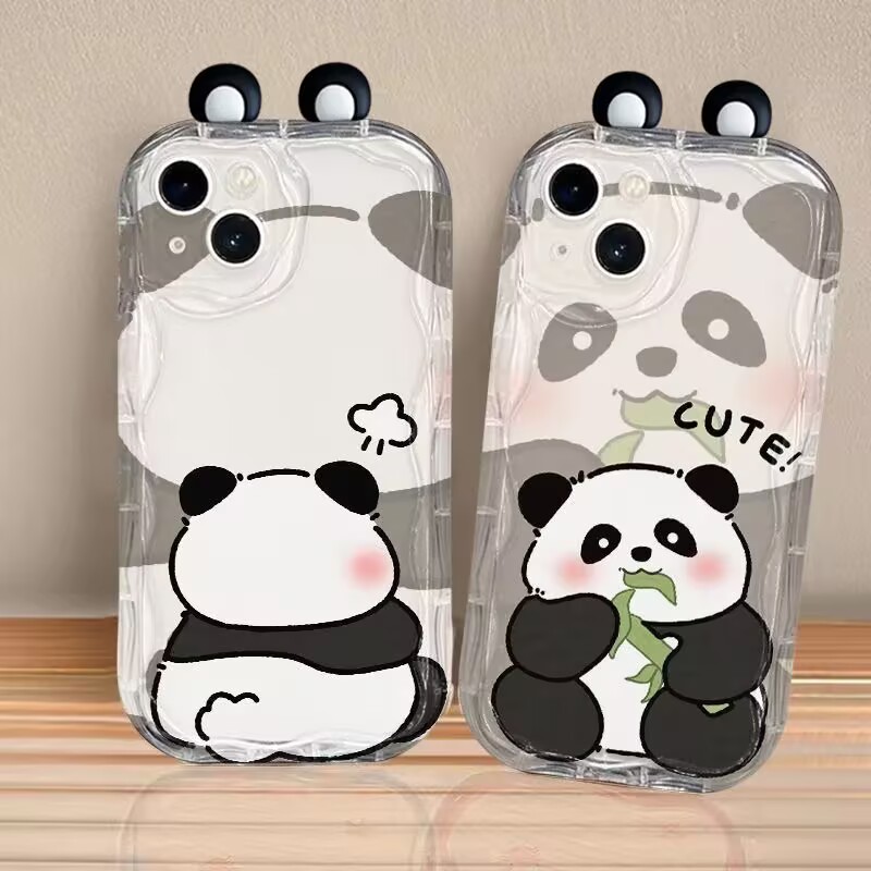 かわいいパンダのリストストラップケース、Samsung Ga - Cute Cartoon Wrist Strap Silicone Case のレビューと価格