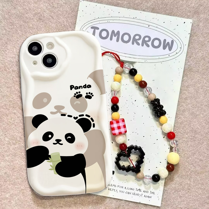 かわいいパンダのリストストラップケース、Samsung Ga - Cute Cartoon Wrist Strap Silicone Case のレビューと価格