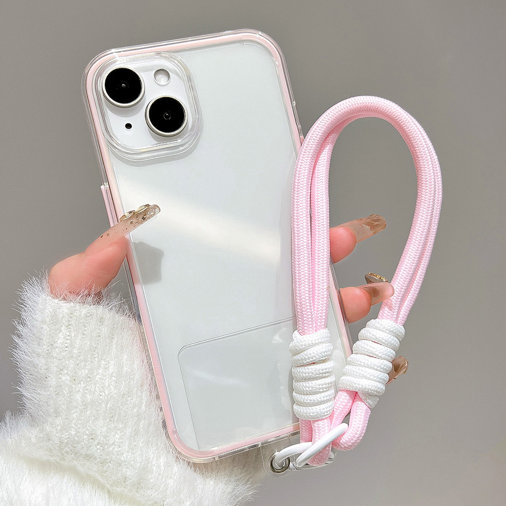 ラグジュアリーキャンディカラー バンパー付きランヤード付きi - Clear Shockproof Bumper Case のレビューと価格