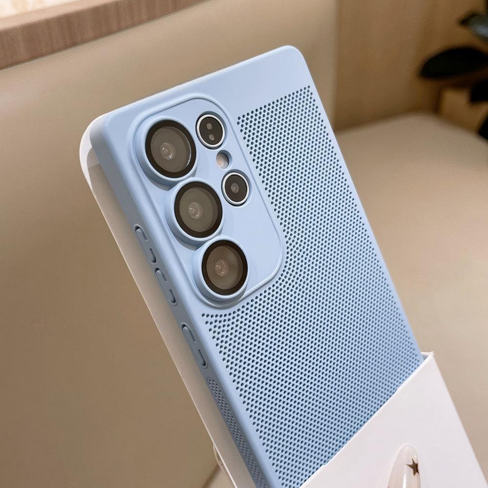 スリムメッシュ通気性放熱マット仕上げスマホケース Samsu - Heat Dissipation Mesh Breathable Case のレビューと価格