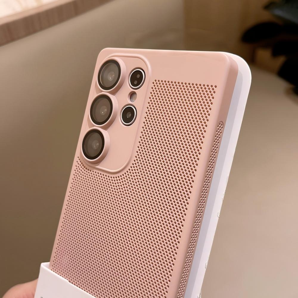 スリムメッシュ通気性放熱マット仕上げスマホケース Samsu - Heat Dissipation Mesh Breathable Case のレビューと価格