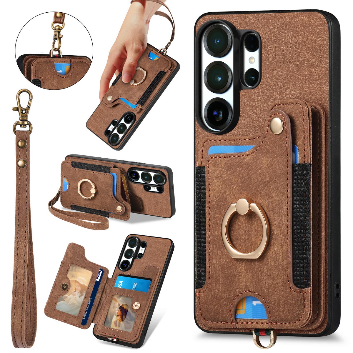 Samsung S26 Ultra S26 S25 Plus - Leather Wallet Card Holder Phone Cover のレビューと価格