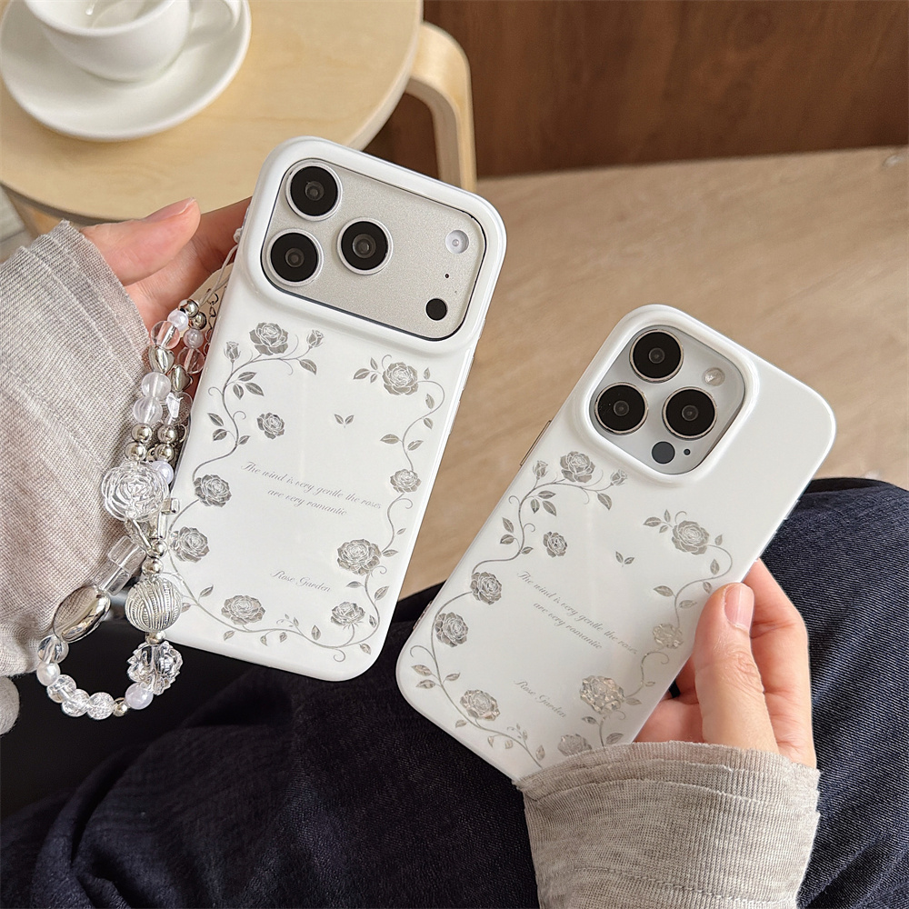 ヴィンテージシルバーローズガーデンフォンケース iPhone - Vintage Floral Pattern Soft Case のレビューと価格