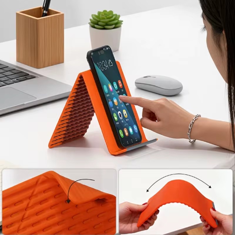 携帯用シリコン製携帯電話ホルダー、自由に曲げられるフレキシブ - Phone Stands のレビューと価格