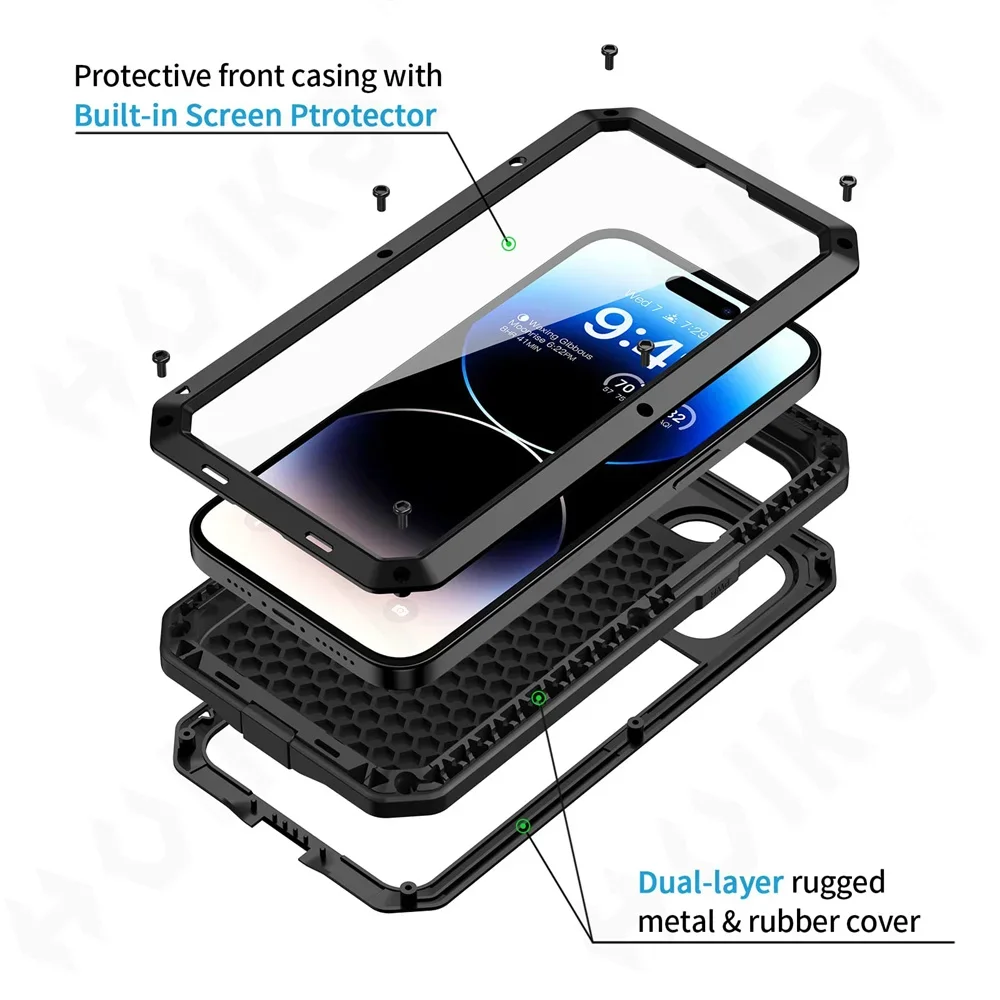 ケース iPhone 16 15 13 12 11 プロマッ - Heavy Duty 360 Full Body Protective Case のレビューと価格
