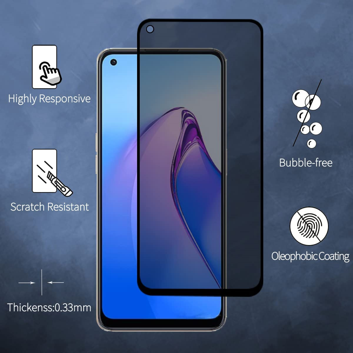 Oppo用スパイスクリーンプロテクター,a78,4g,プライ - Anti Spy Privacy Glass Case のレビューと価格