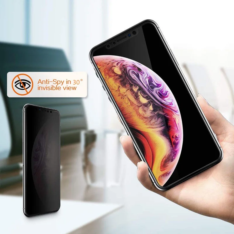 vivo y55s 5g 用アンチスパイケースカバースクリー - Anti Spy Privacy Glass Case のレビューと価格