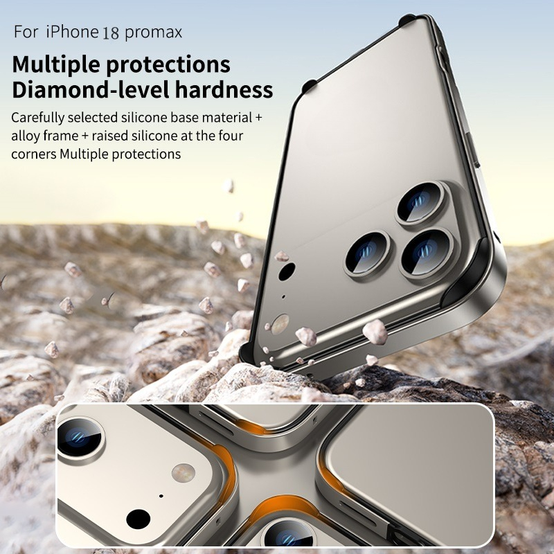 ハイブリッドシリコンフレームアルミメタル製iPhone 18 - Metal Bumper Aluminum Frame Case のレビューと価格