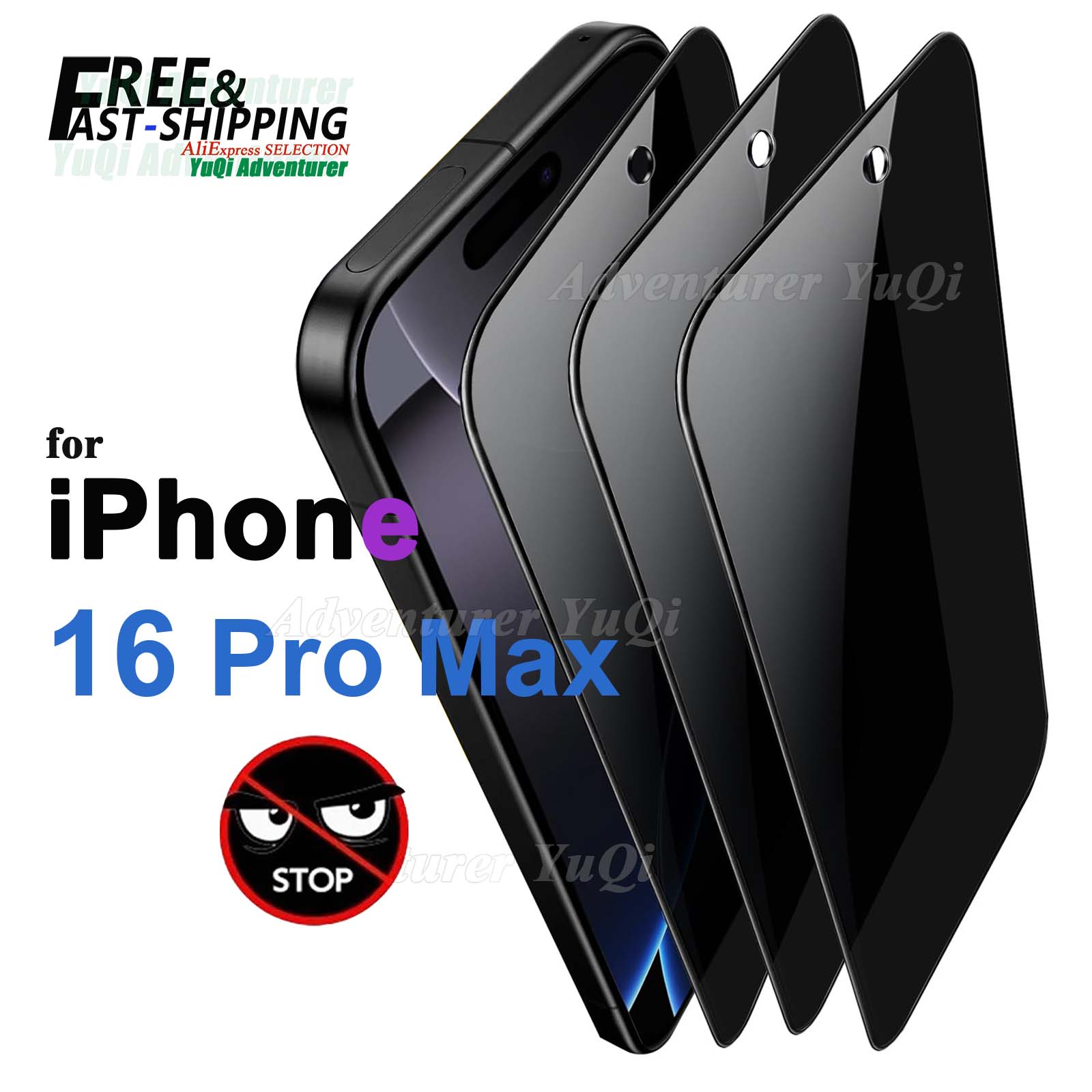 アンチスパイスクリーンプロテクター iPhone 16 Pr - Anti Spy Privacy Glass Case のレビューと価格
