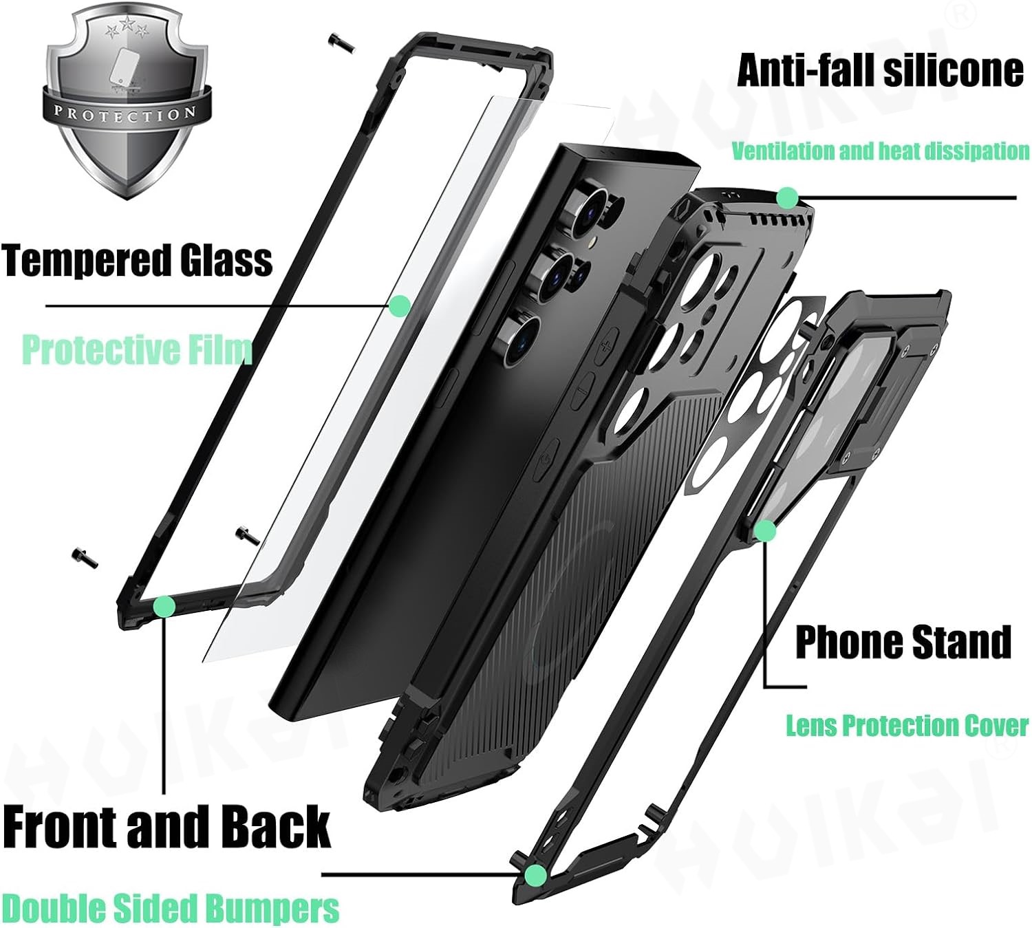 サムスンギャラクシー S24 ウルトラ 5 グラムヘビーデュ - Heavy Duty 360 Full Body Protective Case のレビューと価格