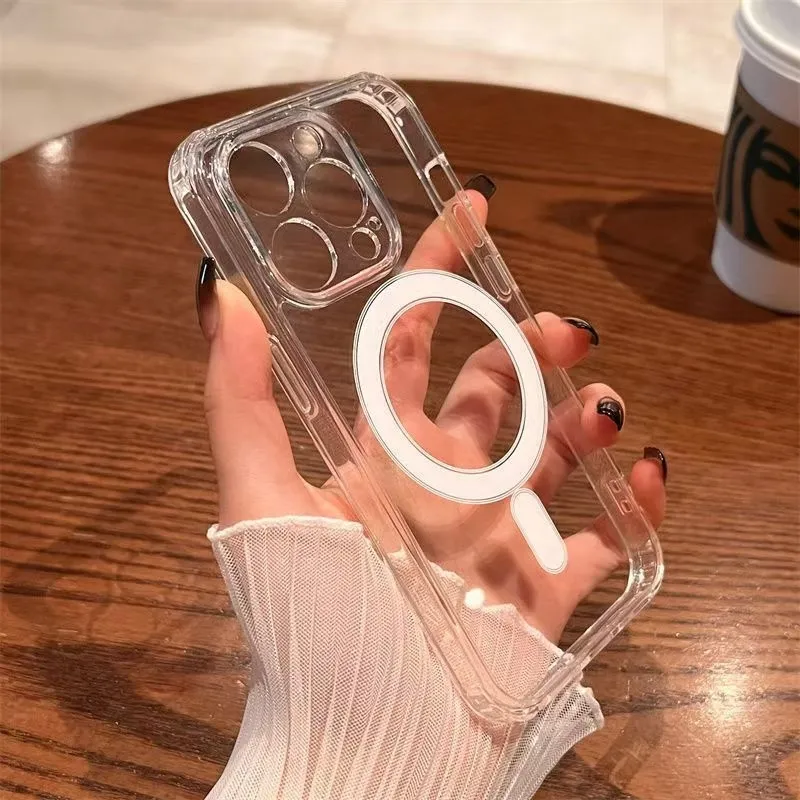 Magsafeワイヤレス充電対応 磁気吸着 iPhone 1 - Clear Shockproof Bumper Case のレビューと価格