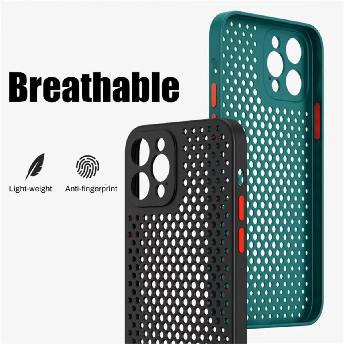 IPhone用熱放散ケース,通気性メッシュ,対照的な色,ソフ - Heat Dissipation Mesh Breathable Case のレビューと価格